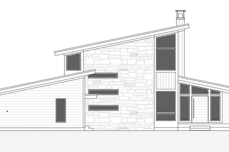 House Blueprint - Exterior - Front Elevation 5 for Modern House Plan #901-161 - 5 bed, 3.5 bath