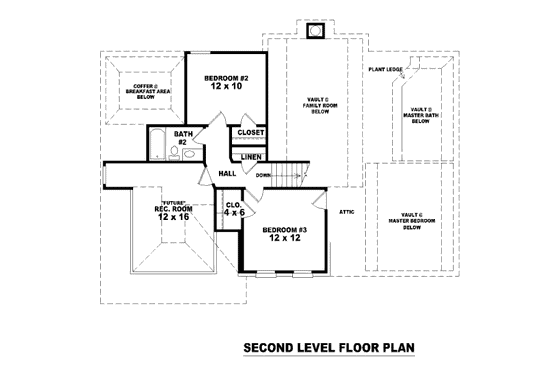 Floor Plan - Upper Floor for European House Plan #81-13645 - 3 bed, 2.5 bath