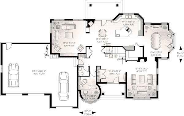 Dream House Plan - European Floor Plan - Main Floor Plan #23-586