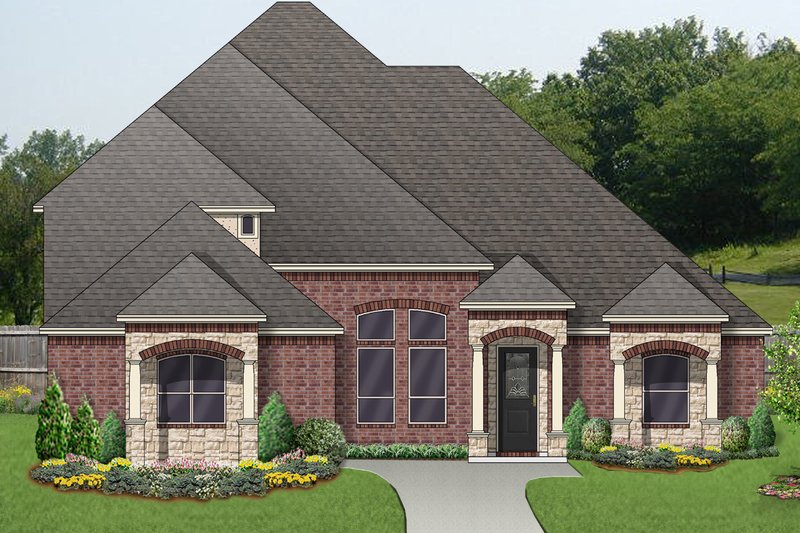 Mediterranean Style House Plan - 4 Beds 3.5 Baths 3462 Sq/Ft Plan #84-620