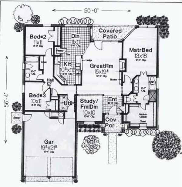Colonial Floor Plan - Main Floor Plan #310-806