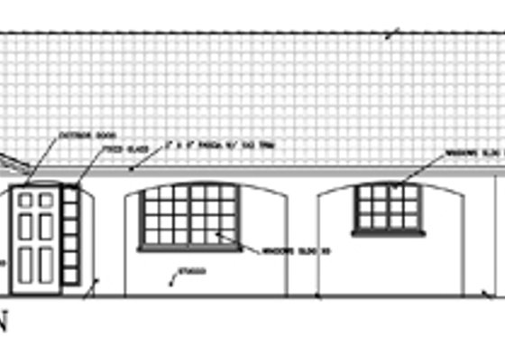 Exterior - Other Elevation for Adobe / Southwestern House Plan #1-351 - 4 bed, 2 bath