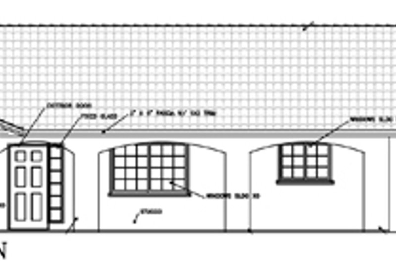 Architectural House Design - Exterior - Other Elevation for Adobe / Southwestern House Plan #1-351 - 4 bed, 2 bath