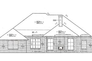 Exterior - Rear Elevation for European House Plan #310-970 - 3 bed, 2 bath