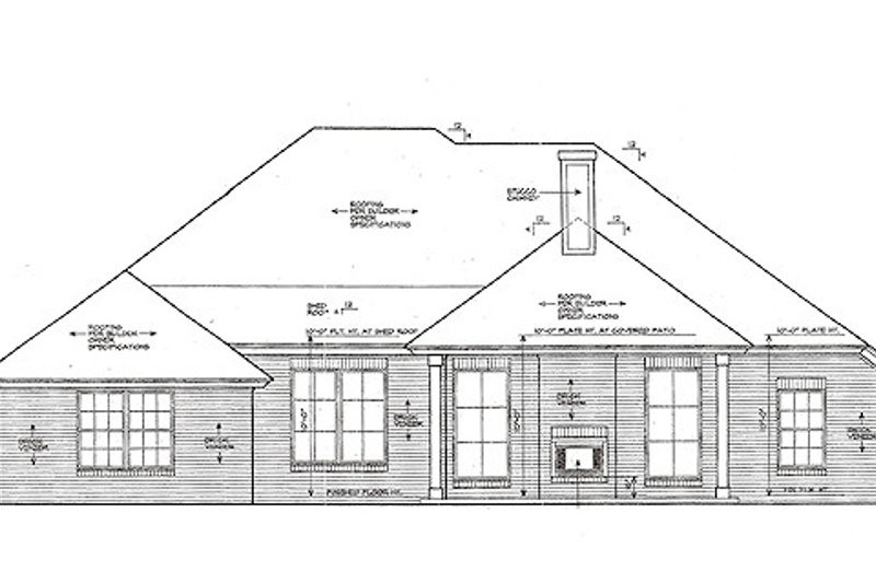 Dream House Plan - Exterior - Rear Elevation for European House Plan #310-970 - 3 bed, 2 bath