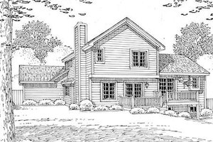 Exterior - Rear Elevation for Traditional House Plan #312-386 - 4 bed, 3 bath