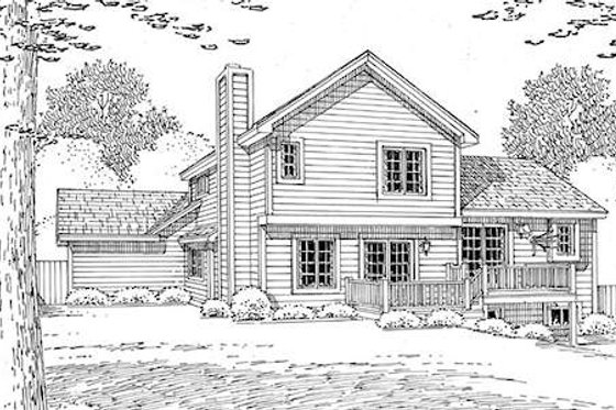 Exterior - Rear Elevation for Traditional House Plan #312-386 - 4 bed, 3 bath
