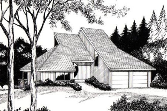 Exterior - Front Elevation for Contemporary House Plan #312-838 - 3 bed, 2 bath