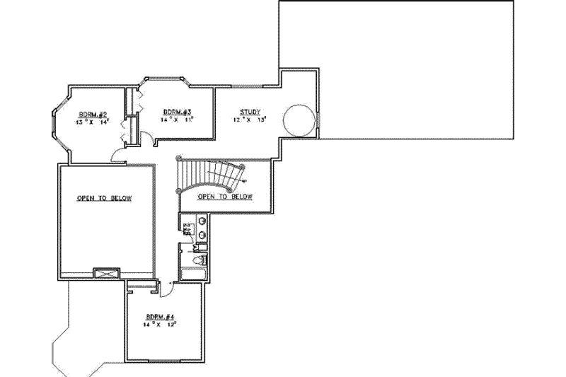 Architectural House Design - Floor Plan - Upper Floor for Traditional House Plan #117-331 - 5 bed, 4.5 bath