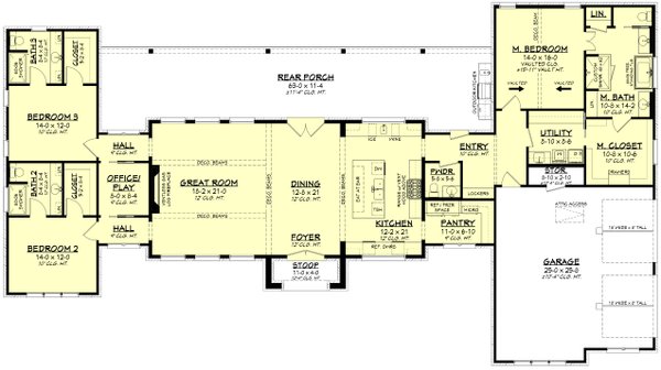 House Plan Design - Farmhouse Floor Plan - Main Floor Plan #430-352