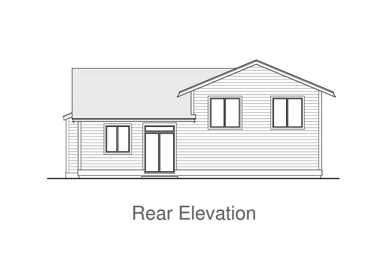 Architectural House Design - Exterior - Rear Elevation for Craftsman House Plan #53-613 - 3 bed, 2 bath