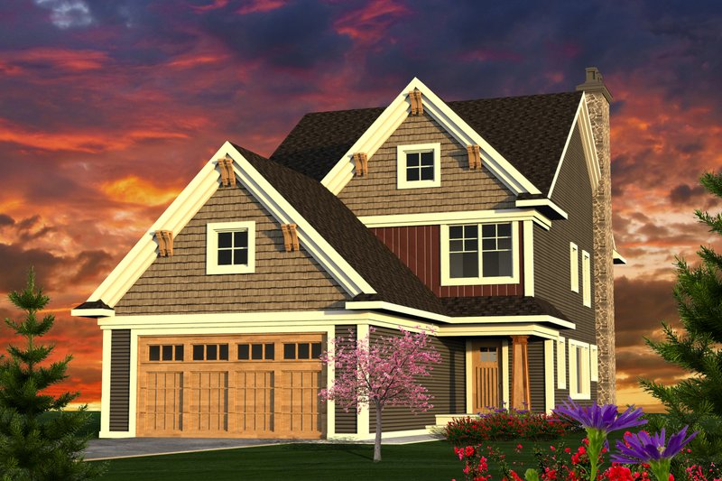 Home Plan - Craftsman Exterior - Front Elevation Plan #70-1221