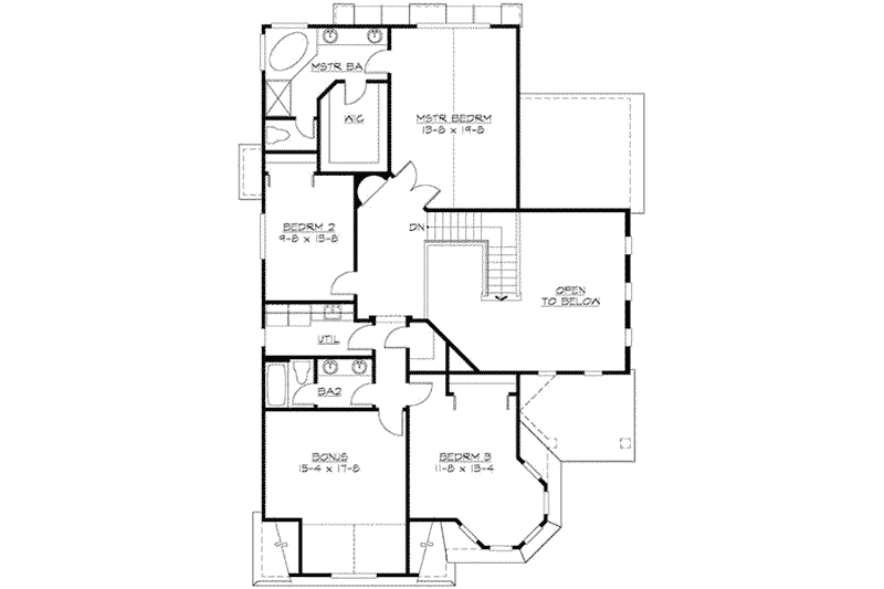 Dream House Plan - Floor Plan - Upper Floor for Colonial House Plan #132-125 - 3 bed, 2.5 bath
