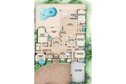 Mediterranean Style House Plan - 4 Beds 5 Baths 3985 Sq/Ft Plan #27-420 