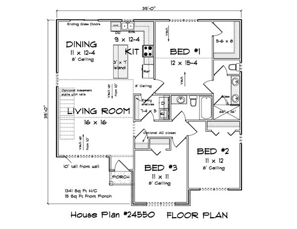 House Blueprint - Cottage Floor Plan - Main Floor Plan #513-2343