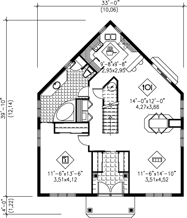 European Floor Plan - Main Floor Plan #25-2284