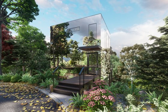 Exterior - Other Elevation 1 for Modern House Plan #123-125 - 2 bed, 2 bath