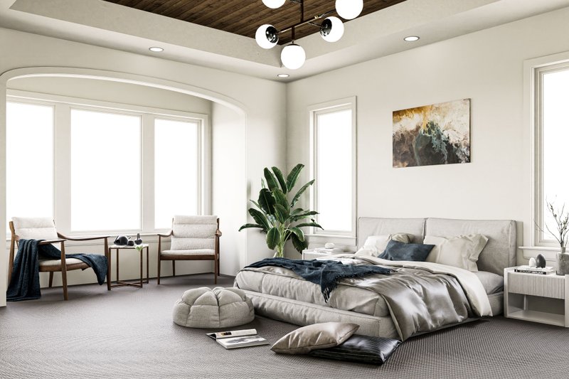 House Blueprint - Interior - Master Bedroom for Contemporary House Plan #1089-30 - 4 bed, 3.5 bath