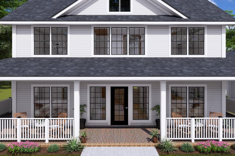 House Plan Design - Exterior - Covered Porch for Farmhouse House Plan #513-2247 - 4 bed, 3.5 bath
