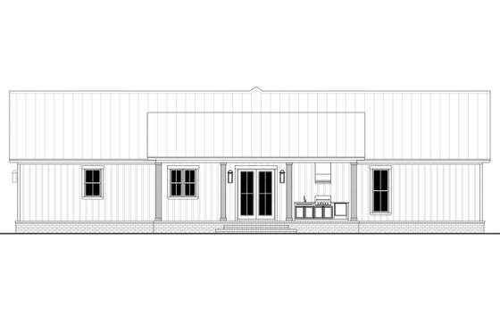 Exterior - Rear Elevation 2 for Barndominium House Plan #430-451 - 3 bed, 2 bath