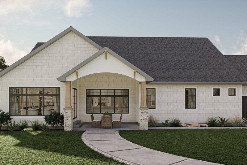 House Plan Design - Exterior - Rear Elevation for Cottage House Plan #455-541 - 4 bed, 3 bath