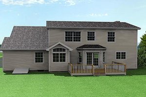 Exterior - Rear Elevation for Farmhouse House Plan #75-105 - 3 bed, 2.5 bath