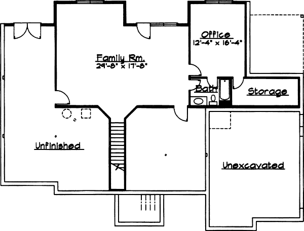 House Plan Design - European Floor Plan - Lower Floor Plan #31-105