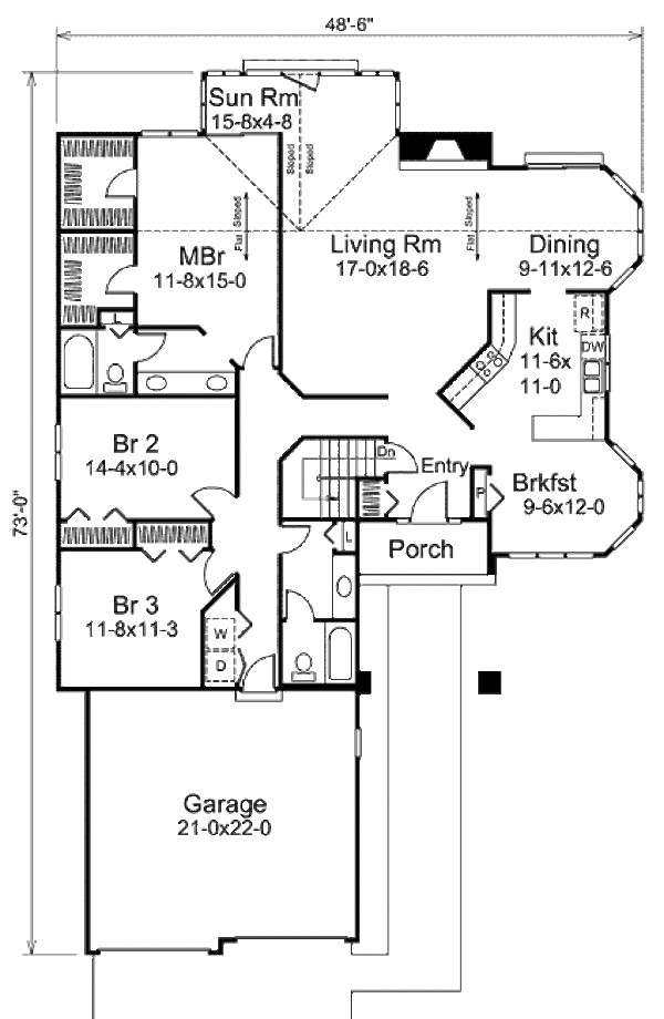 Dream House Plan - Mediterranean Floor Plan - Main Floor Plan #57-430