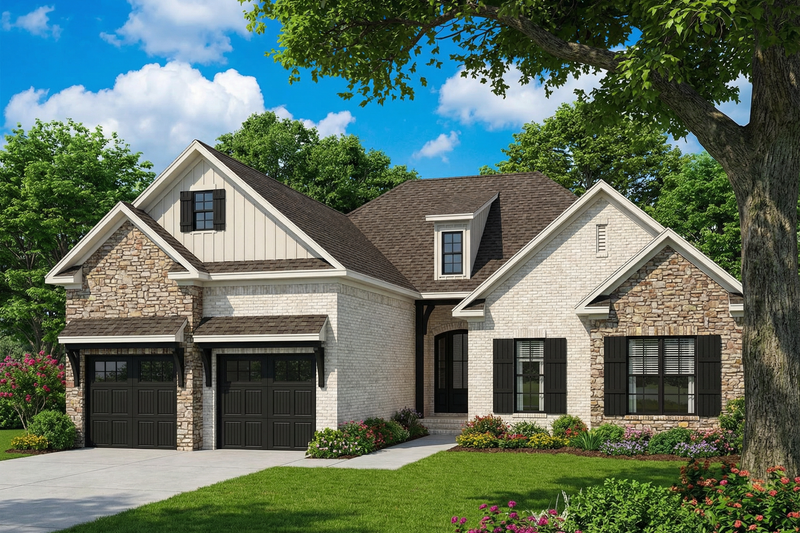 Traditional Style House Plan - 3 Beds 2 Baths 1715 Sq/Ft Plan #17-2394 Exterior