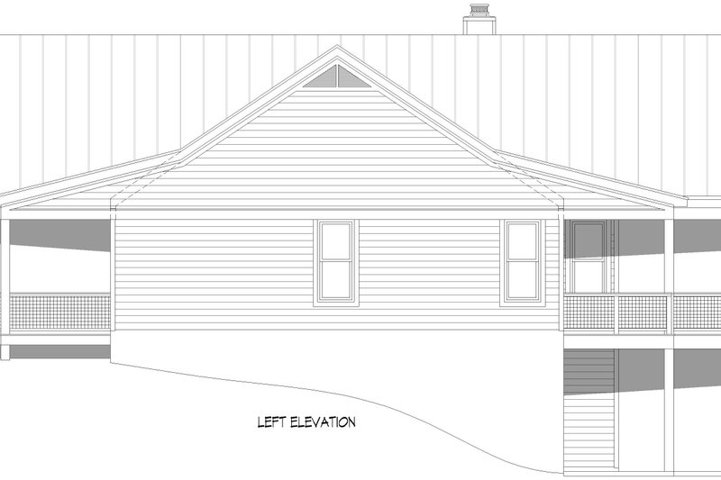 House Plan Design - Exterior - Other Elevation 4 for Southern House Plan #932-1074 - 2 bed, 2 bath