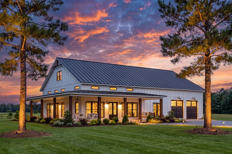 Home Plan - Exterior - Front Elevation 4 for Barndominium House Plan #430-333 - 3 bed, 2.5 bath