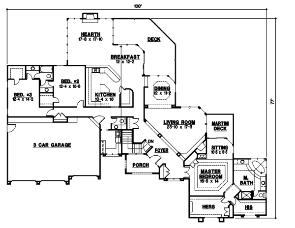 Mediterranean Floor Plan - Main Floor Plan #67-682