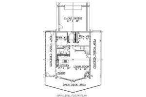 Floor Plan - Main Floor for Log House Plan #117-503 - 3 bed, 2 bath