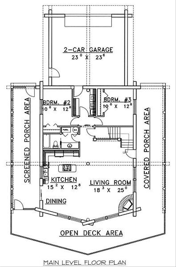 Dream House Plan - Log Floor Plan - Main Floor Plan #117-503