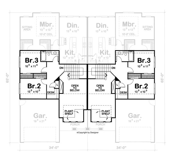 Home Plan - Bungalow Floor Plan - Upper Floor Plan #20-2136