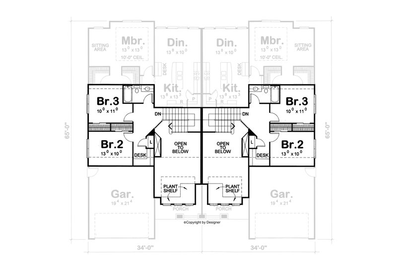Dream House Plan - Floor Plan - Upper Floor for Bungalow House Plan #20-2136 - 3 bed, 3 bath