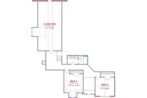 Floor Plan - Upper Floor for European House Plan #63-167 - 4 bed, 3.5 bath