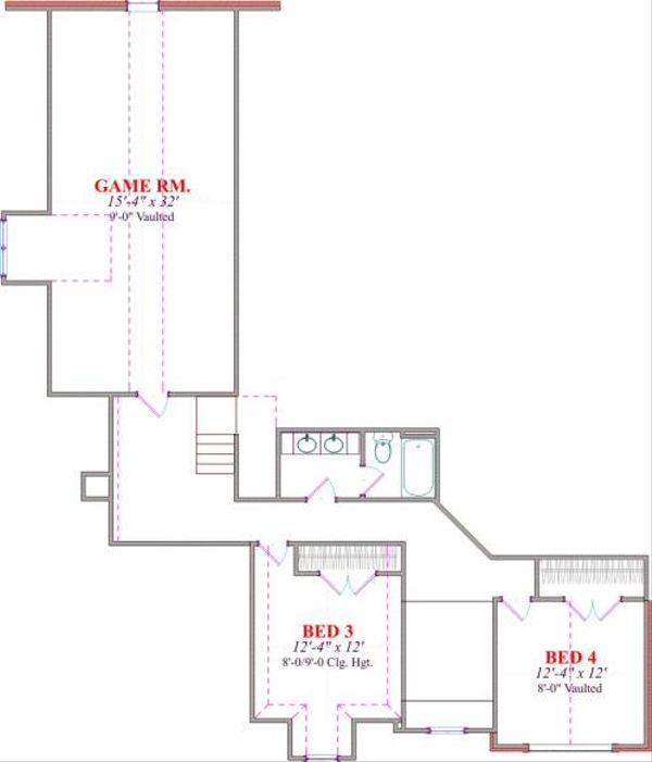 Architectural House Design - European Floor Plan - Upper Floor Plan #63-167