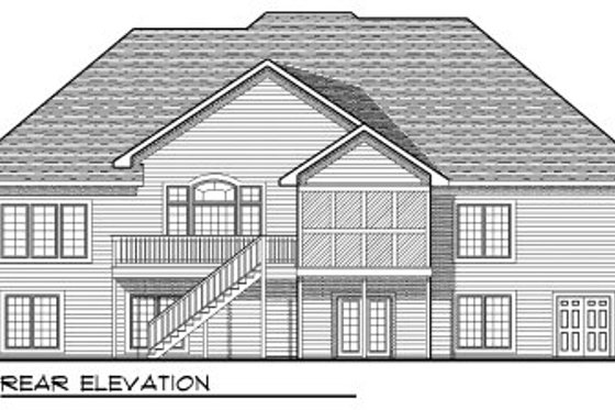 Exterior - Rear Elevation for European House Plan #70-821 - 5 bed, 3.5 bath