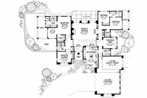 Floor Plan - Main Floor for Traditional House Plan #72-471 - 4 bed, 3 bath