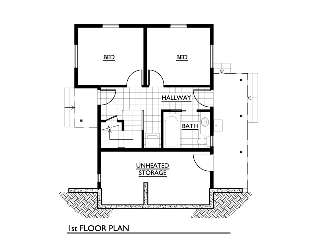Cottage Style House  Plan  2 Beds 1 Baths 1000  Sq  Ft  Plan  