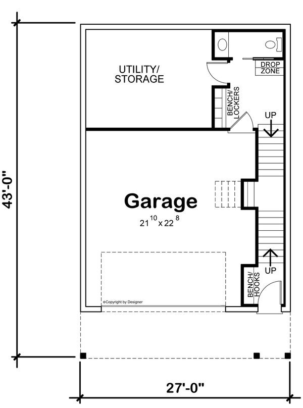 Contemporary Floor Plan - Lower Floor Plan #20-2504