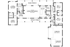 Floor Plan - Main Floor for Farmhouse House Plan #48-943 - 3 bed, 2.5 bath