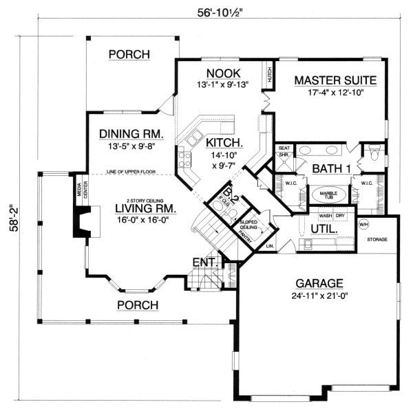 House Plan Design - Country Floor Plan - Main Floor Plan #40-386