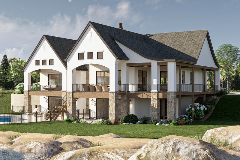 Dream House Plan - Exterior - Rear Elevation for European House Plan #455-361 - 1 bed, 1.5 bath