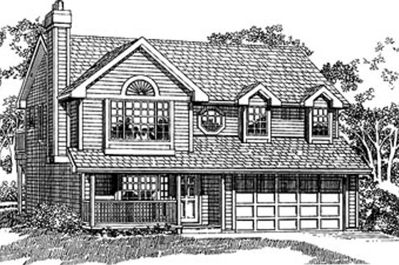 Exterior - Front Elevation for Traditional House Plan #47-235 - 3 bed, 2 bath