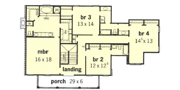 Southern Floor Plan - Upper Floor Plan #16-228