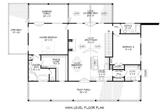 Floor Plan - Main Floor for Country House Plan #932-576 - 2 bed, 2 bath