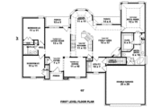 European Style House Plan - 3 Beds 2 Baths 1885 Sq/Ft Plan #81-943 