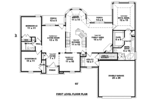 Floor Plan - Main Floor for European House Plan #81-943 - 3 bed, 2 bath